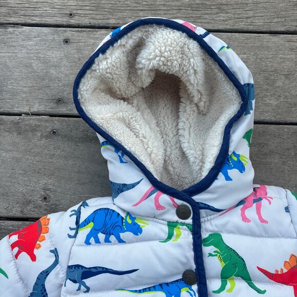 Mini Boden Dino Puffer Coat 3-6 month - Picture 2 of 4